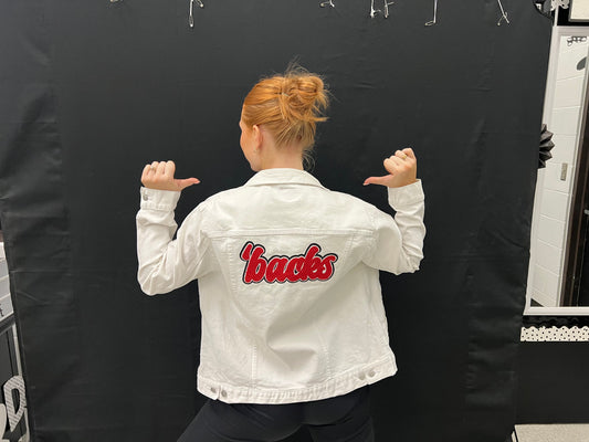 ‘BACKS patch denim jacket