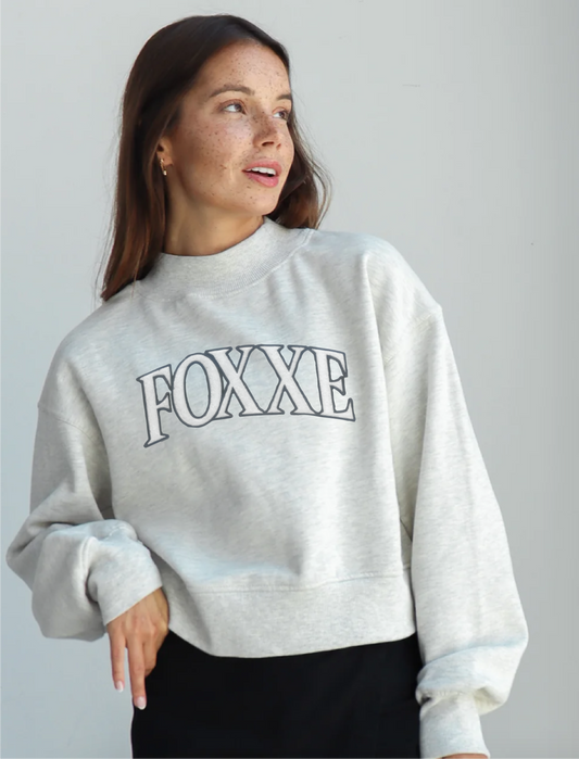FOXXE Mock Neck Cropped Sweatshirt