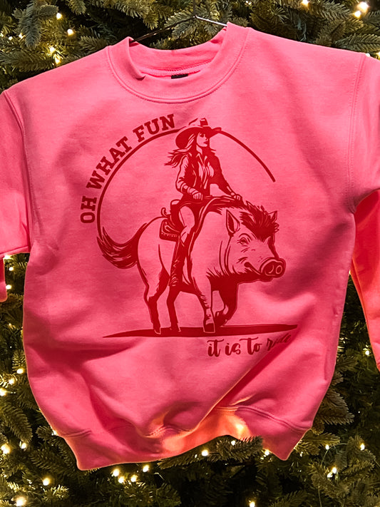 OH what fun youth sweatshirt