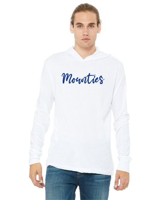 mountie script long sleeve tshirt hoodie