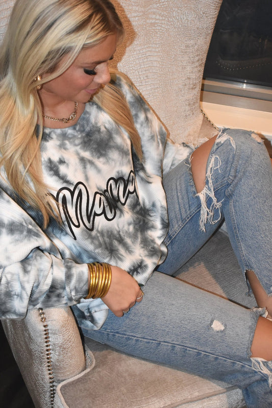 MAMA script corded sweatshirt