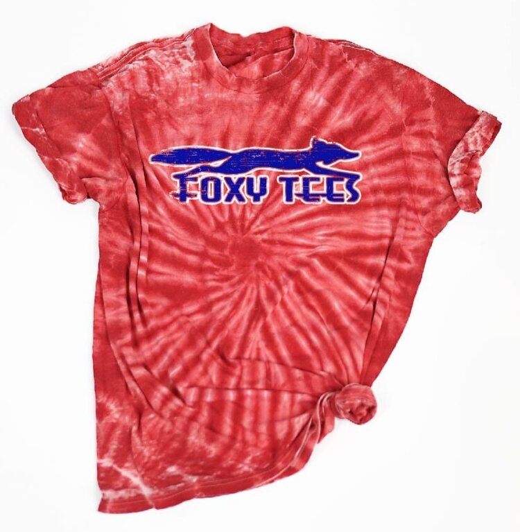 Patriotic Foxy Tees tie dye tee