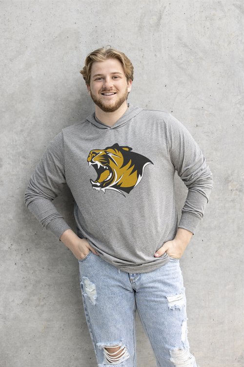 tiger head long sleeve tshirt hoodie