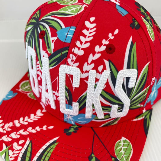 'BACKS snapback tropical flat bill