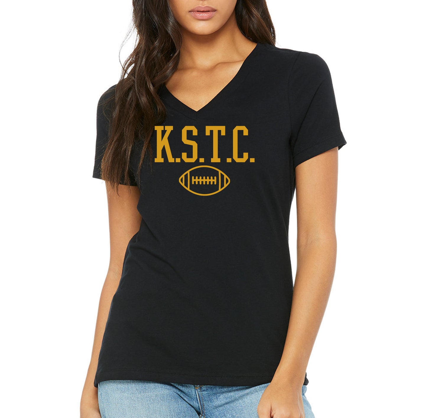 kstc football vneck tee