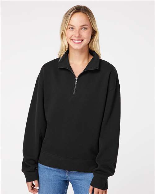 MV Women's Sueded Fleece Quarter-Zip Sweatshirt (W22713)