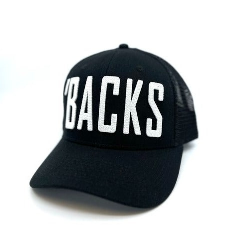'BACKS snapback hat (slight curve)